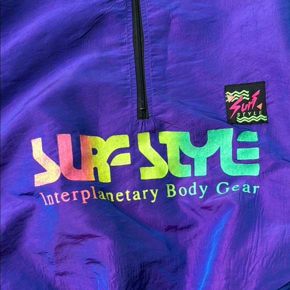 Vintage 90’s Kids Surf Style Retro Iridescent Purple Windbreaker - Picture 2 of 9